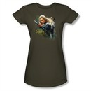 The Hobbit Desolation Of Smaug Shirt Juniors Legolas Greenleaf Military Green Tee T-Shirt