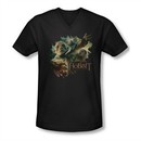 The Hobbit Desolation Of Smaug Shirt Slim Fit V Neck Baddies Black Tee T-Shirt