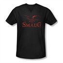 The Hobbit Desolation Of Smaug Shirt Slim Fit V Neck Dragon Black Tee T-Shirt