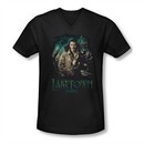 The Hobbit Desolation Of Smaug Shirt Slim Fit V Neck Protector Black Tee T-Shirt