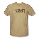 The Hobbit Desolation Of Smaug Shirt Textured Logo Adult Heather Sand Tee T-Shirt