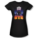 The Iron Giant Juniors T-Shirt Movie Robot Poster Black Tee Shirt