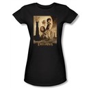 Lord Of The Rings Juniors T-Shirt Towers Movie Poster Black Tee