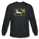 Lord Of The Rings T-Shirt Rohan Banner Charcoal Long Sleeve Tee