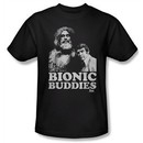 The Six Million Dollar Man Shirt Bionic Buddies Adult Black T-Shirt