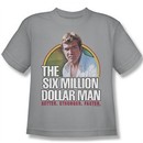 The Six Million Dollar Man Shirt Kids Stronger Faster Silver Youth Tee T-Shirt