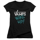 The Vamps Juniors V Neck Shirt Wake Up Black T-Shirt
