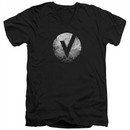 The Vamps Slim Fit V-Neck Shirt V Emblem Black T-Shirt