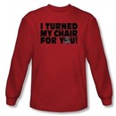 The Voice Long Sleeve T-shirt TV Show Turned My Chair Red Shirt