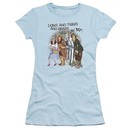 The Wizard Of Oz  Juniors Shirt Lions and Tigers and Bears Oh My! Light Blue T-Shirt