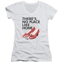 The Wizard Of Oz  Juniors V Neck Shirt There's No Place Like Home White T-Shirt