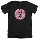 The Young And The Restless Slim Fit V-Neck Shirt Young Roses Logo Black T-Shirt