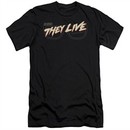 They Live  Slim Fit Shirt Glasses Logo Black T-Shirt