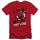 They Live  Slim Fit Shirt Graphic Poster Red T-Shirt