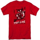 They Live Shirt Graphic Poster Tall Red T-Shirt