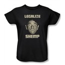 Three Stooges Ladies Shirt Legalize Shemp Black Tee T-Shirt