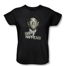 Three Stooges Ladies Shirt Shemp Happens Black Tee T-Shirt