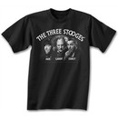 Three Stooges T-shirt Opening Credits Adult Black Tee Shirt