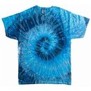 Tie Dye T-shirt Evening Sky Retro Vintage Blue Swirl Adult Tee Shirt
