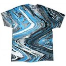 Tie Dye T-shirt Marble Blue Tiger Retro Vintage Groovy Adult Tee Shirt