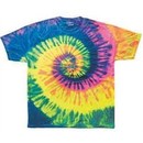 Tie Dye T-shirt Neon Rainbow Vintage Groovy Swirl Adult Tee Shirt