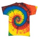 Tie Dye T-shirt Rasta Blue Retro Vintage Rainbow Swirl Adult Tee Shirt