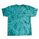 Tie Dye T-shirt Spider Turquoise Retro Vintage Groovy Adult Tee Shirt
