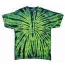 Tie Dye T-shirt Wild Spider Retro Vintage Groovy Green Adult Tee Shirt