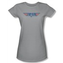Top Gun Shirt Juniors 8 Bit Logo Silver Tee T-Shirt