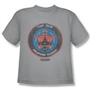 Top Gun Shirt Kids Flight School Logo Silver Youth Tee T-Shirt