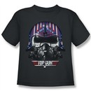 Top Gun Shirt Kids Maverick Helmet Charcoal Youth Tee T-Shirt