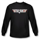 Top Gun Shirt Logo Long Sleeve Black Tee T-Shirt
