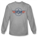 Top Gun Shirt Star Logo Long Sleeve Athletic Heather Tee T-Shirt