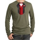 Tuxedo T-Shirt Thermal Long Sleeve With Red Vest