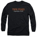 Twin Peaks Long Sleeve Shirt Population 2 Black Tee T-Shirt