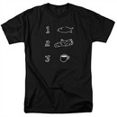 Twin Peaks Shirt Coffee Log Fish Black T-Shirt