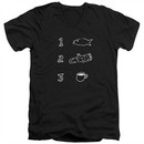 Twin Peaks Slim Fit V-Neck Shirt Coffee Log Fish Black T-Shirt