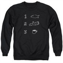 Twin Peaks Sweatshirt Coffee Log Fish Adult Black Sweat Shirt