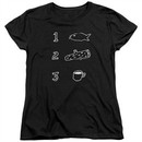Twin Peaks Womens Shirt Coffee Log Fish Black T-Shirt