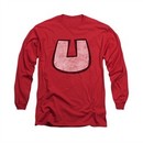 Underdog Shirt U Crest Long Sleeve Red Tee T-Shirt