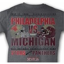 USFL T-shirt Philadelphia VS Michigan Adult Gray Tee Shirt