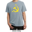 Russian Shirt Hammer and Sickle USSR Adult Pigment Dyed T-shirt