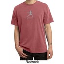 Mens Yoga T-shirt ? Warrior 2 Pose Meditation Pigment Dyed Tee Shirt