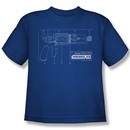 Warehouse 13 Shirt Kids Tesla Gun Royal Blue Youth Tee T-Shirt