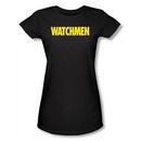 Watchmen Juniors T-shirt Movie Superhero Logo Black Tee Shirt