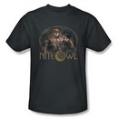 Watchmen T-shirt Movie Superhero Nite Owl Adult Charcoal Tee Shirt
