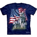 Wolf Shirt Tie Dye Wolves American Flag T-shirt Adult Tee
