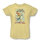 Woody Woodpecker Ladies Shirt Vintage Woody Yellow Tee T-Shirt