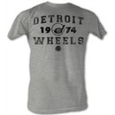 World Football League T-Shirt ? Detroit Wheels Adult Grey Tee Shirt