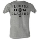 World Football League T-Shirt ? Florida Blazers 1974 Adult Grey Tee
